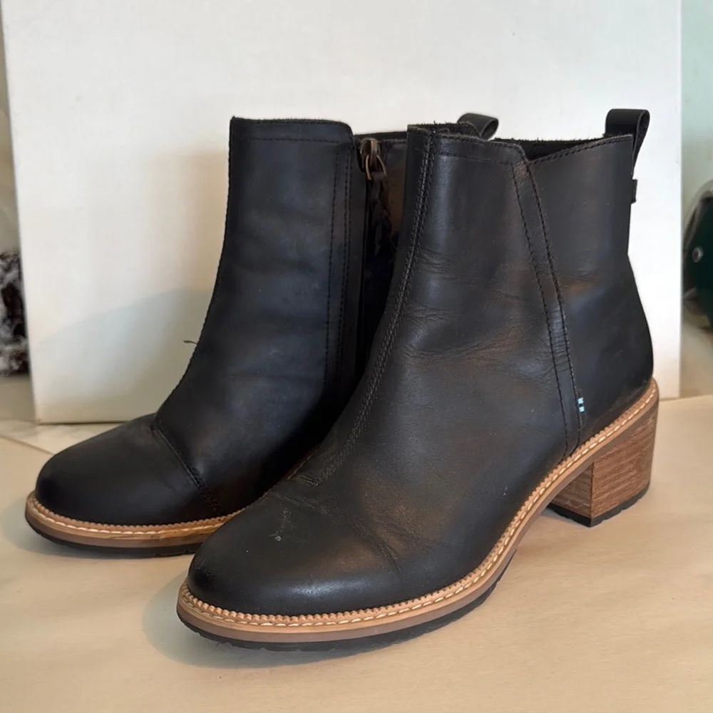 Black Leather Ankle Boots